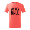 Volleyball nápis - Tričko detské bavlnené - 122 cm/6 rokov ( Korálová )