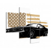 3D obraz 4 Čiastočné Auto vlajka USA Retro 160x100 (3D obraz 4 Čiastočné Auto vlajka USA Retro 160x100)
