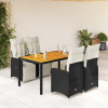 5dílný zahradní bistro set s poduškami černý polyratan Černý 3277129