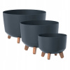 Záhradný kvetináč - Sada 3x kvetináčov Gracia Standard DGRL antracit (Sada 3x kvetináčov Gracia Standard DGRL antracit)