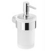 Gedy PIRENEI závesný dávkovač mydla 110 ml, mliečne sklo, chróm