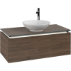 VILLEROY & BOCH Legato závesná skrinka pod umývadlo na dosku (umývadlo v strede), 1 zásuvka, s LED osvetlením, 1000 x 500 x 380 mm, Arizona Oak, B571L0VH