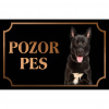 Karelský medvedí pes - Kovová tabuľka POZOR PES