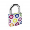 Zámok visiaci 40 mm dekor Tokoz Flower (3 kľúče)