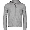 TeeJays Mikina s kapucí Athletic TJ 5706, na zip COT18570661002-heather gre M Melír šedá