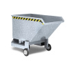 Výklopný vozík z ocele, s kolieskami, objem 800 litrov, zinkovaný