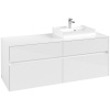 VILLEROY & BOCH Collaro závesná skrinka pod umývadlo na dosku (umývadlo vpravo), 4 zásuvky, 1400 x 500 x 548 mm, Glossy White, C07500DH