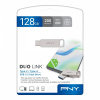 Pendrive PNY Duo-Link 128 GB USB 3.1 typ C, USB 3.2 strieborný