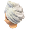Rýchloschnúci froté turban na vlasy, biely
