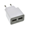 USB nabíjací adaptér, 2x USB, 2400mA max., AC 230V, bielošedý DC37 Solight