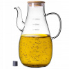 SKLENENÝ DŽBÁN NA OLEJ OLIVOVÝ OLEJ NÁDOBA ŽIARUVZDORNÁ MIERKA 1L 1000ml KORKOVÝ UZÁVER