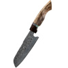 IZMAEL Damaškový kuchynský nôž Yunari Santoku/Hnedá 12.3 cm