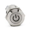 Flat Head 12MM 110-220V Self-Locking Metal Push Button Switch with White Led Light with connector