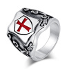 Prsteň z chirurgickej ocele Templársky kríž - Knight's Cross - 70 (US 13)