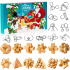 Vewicokop Adventný kalendár s hlavolamami 2025 – 24 drevených a kovových puzzle pre deti aj dospelých