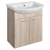 Aqualine ZOJA umývadlová skrinka 61,5x74x32,5cm, dub platín, 2x dvierka 51163