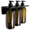 GROUPER trojitý závesný dávkovač mydla, 3x500ml, hnedý