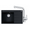 FRANKE SETG251O fragranitový drez 780x500mm CNG 611-78 TL/2 Onyx+batéria FS 3230.031 Chróm FRA 114.0700.689