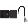 Set Alveus (dřez Cadit 50 Black 91 + baterie Mintas Černá/Kartáčovaná ocel) SETA25124