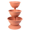 Kvetináč Strend Pro PYRAMID, trojpodlažný, 79 cm, terakota