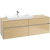 VILLEROY & BOCH Collaro závesná skrinka pod umývadlo na dosku (umývadlo vľavo), 4 zásuvky, 1600 x 500 x 548 mm, Nordic Oak, C02600VJ