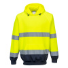 PORTWEST HI-VIS B316 / Reflexná mikina s kapucňou - HV žltá/námorná modrá XXXL