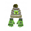 MINECRAFT zimní set čepice a rukavice CREEPER ZELENÝ Velikost: 54