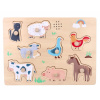 Drevené zábavné vkladacie puzzle so zvukom, Farma 3D Adam Toys