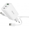 Epico UltraBoost EA65 65W GaN sieťová rýchlonabíjačka + 1,2 m kábel - biela 9915101100199