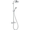 Hansgrohe Croma, Showerpipe 220 1jet EcoSmart 9 l/min s termostatom, chrómová, HAN-27188000