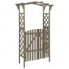 vidaXL Pergola s bránkou 116x40x204 cm sivá masívne jedľové drevo
