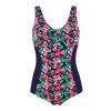 Blue Ocean Flamingo jednodielne plavky pre menšiu postavu B1181 4XL tmavo modrá
