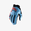100% R-CORE Gloves Light Blue/Fluo Red - SM