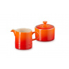 Le Creuset - set 2ks mliečnik + cukornička - oranžová