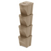 PROSPERPLAST Sada 4 odpadkových košov SORTIBOX ECO WOOD naturo 4 x 25 l