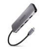 AXAGON HMC-5 SUPERSPEED USB-C combo 5in1 hub, stříbrná HMC-5
