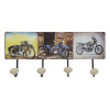 Clayre & Eef Nástenný kovový vešiak so 4-mi háčikmi Retro Moto - 40*7*18 cm - Clayre & Eef