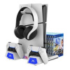 iPega P5S023 Multifunkčný dobíjací stojan RGB s chladením pre PS5/PS5 Slim White