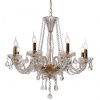 ACA DECOR Krištáľový luster LILIUM max. 8x40W/E14/230V/IP20, zlatý