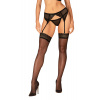 Pančuchy na podväzkový pás Obsessive Chemeris stockings Farba: Čierna, Veľkosť: XL/2XL