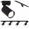 Koľajnicové osvetlenie 4x reflektor GU10 + koľajnica 1 m LAMPA koľajnicový kábel ČIERNA