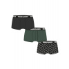 Men's Boxer Shorts 3-Pack Dark Green/Black/Branded AOP čierna | zelená | viacfarená XL Urban Classics 4053838606117