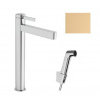Hansgrohe Finoris - Umývadlová batéria s výpusťou Push-Open a bidetovou spŕškou, EcoSmart, kefovaný bronz 76220140