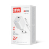 AC nabíjačka ColorWay GaN Mini 25W PD Port PPS USB-C biela, s káblom USB-C (CW-CHS052PDC-WT)
