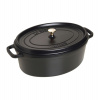 STAUB Oválny hrniec s pokrievkou, čierny, 37 cm