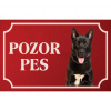 Karelský medvedí pes - Kovová tabuľka POZOR PES