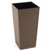 Kvetináč UH 250x250 mm FINEZJA hnedý výška 460 mm ratan s vložkou KLC