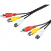 PremiumCord Kabel 3x CINCH-3x CINCH M/M 2m kjackcmm3-2