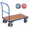 Variofit Plošinový vozík s madlom, Variofit, ložná plocha 88 x 50 cm, do 400 kg, modrá/antracit Farba: modrá RAL5010