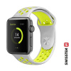 Remienok SWISSTEN Sport pre Apple Watch 41 mm / 40 mm / 38 mm - silikónový - strieborný / žltý